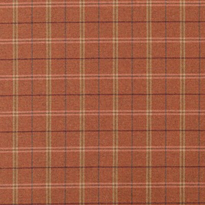 Фото Ткань портьерная с рисунком - Клетка - стиль Английский - Оранжевая - Купить в Интернет-магазине