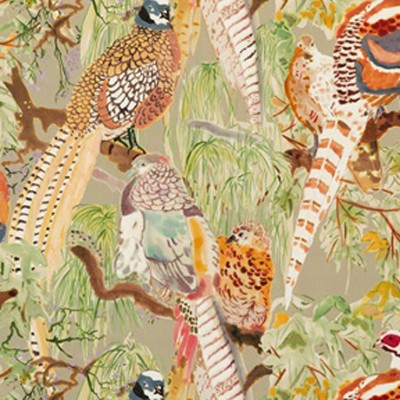 Фото Ткань портьерная с рисунком - Крупный декор - стиль Английский - Серый - Купить в Интернет-магазине