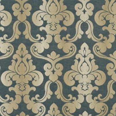 Фото Ткань портьерная с рисунком - Дамаск - стиль Английский - Синий - Купить в Интернет-магазине