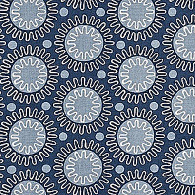 Фото Ткань портьерная с рисунком - Орнамент - стиль Английский - Синий - Купить в Интернет-магазине