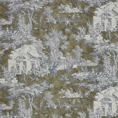 Фото Ткань портьерная с рисунком - Туаль - стиль Английский - Зеленая - Купить в Интернет-магазине