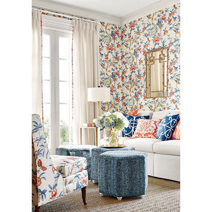 Фото Обои с рисунком - Крупный декор - стиль Американский - Белые - Купить в Интернет-магазине