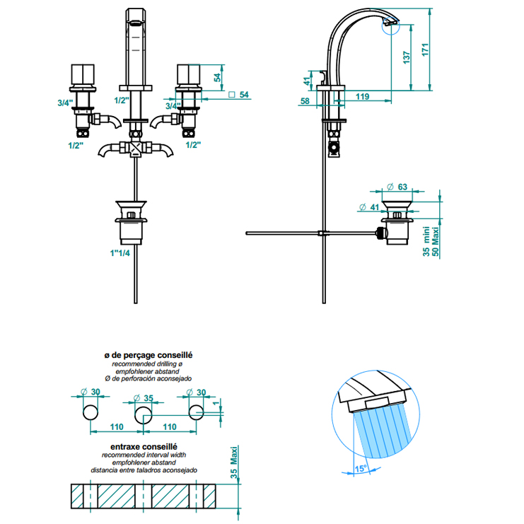 Фото Смеситель для раковины - стиль Европейский - Купить в Интернет-магазине