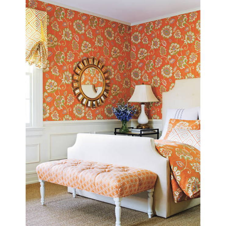 Фото Обои с рисунком - Цветы - стиль Американский - Оранжевые - Купить в Интернет-магазине