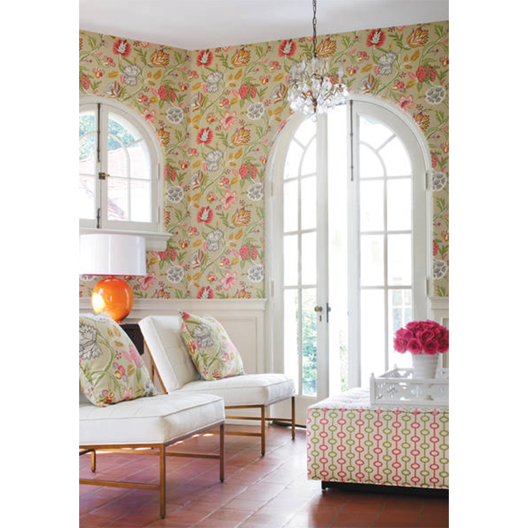 Фото Обои с рисунком - Цветы - стиль Американский - Бежевые - Купить в Интернет-магазине