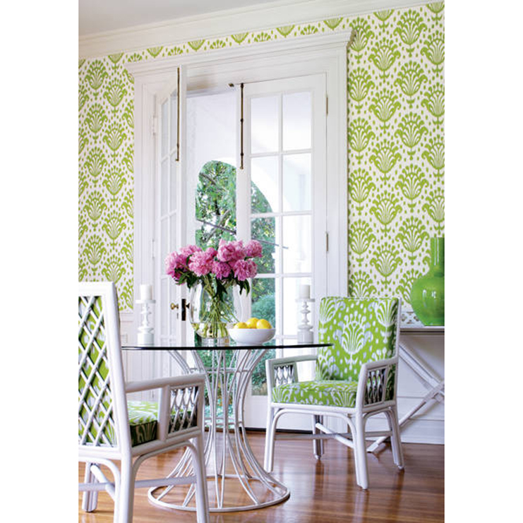 Фото Обои с рисунком - Орнамент - стиль Американский - Белые - Купить в Интернет-магазине