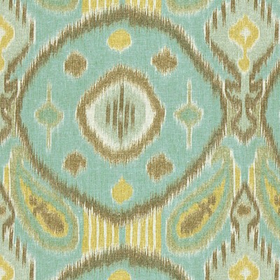 Фото Ткань портьерная с рисунком - Орнамент - стиль Современный - Бирюзовый - Купить в Интернет-магазине