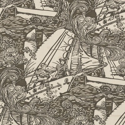 Фото Ткань портьерная с рисунком - Крупный декор - стиль Американский - Светло-серый - Купить в Интернет-магазине