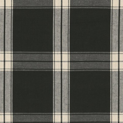 Фото Ткань портьерная с рисунком - Клетка - стиль Американский - Черная - Купить в Интернет-магазине