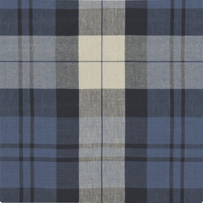 Фото Ткань портьерная с рисунком - Клетка - стиль Американский - Синяя - Купить в Интернет-магазине