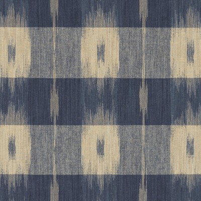 Фото Ткань портьерная с рисунком - Орнамент - стиль Американский - Синий - Купить в Интернет-магазине