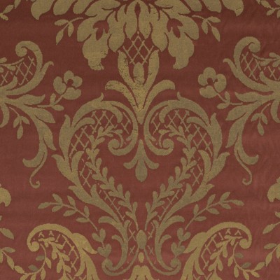 Фото Ткань портьерная с рисунком - Дамаск - стиль Американский - Красный - Купить в Интернет-магазине