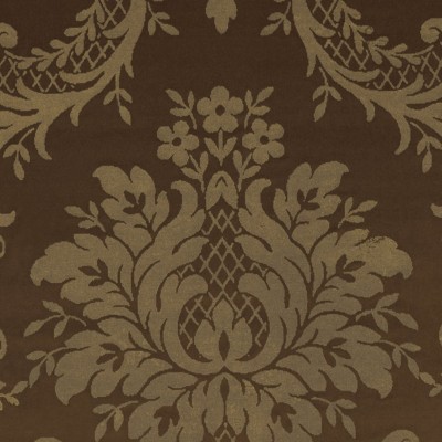 Фото Ткань портьерная с рисунком - Дамаск - стиль Американский - Коричневый - Купить в Интернет-магазине