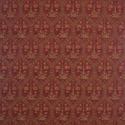 Фото Ткань портьерная с рисунком - Дамаск - стиль Английский - Красный - Купить в Интернет-магазине