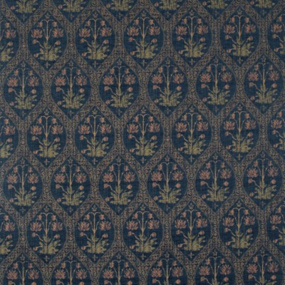 Фото Ткань портьерная с рисунком - Дамаск - стиль Английский - Синий - Купить в Интернет-магазине