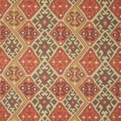 Фото Ткань портьерная с рисунком - Орнамент - стиль Английский - Оранжевый - Купить в Интернет-магазине
