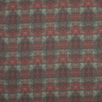 Фото Ткань портьерная с рисунком - Клетка - стиль Английский - Красная - Купить в Интернет-магазине