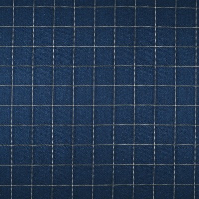 Фото Ткань портьерная с рисунком - Клетка - стиль Английский - Синяя - Купить в Интернет-магазине