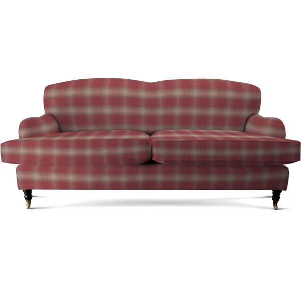 Фото Ткань портьерная с рисунком - Клетка - стиль Английский - Красная - Купить в Интернет-магазине