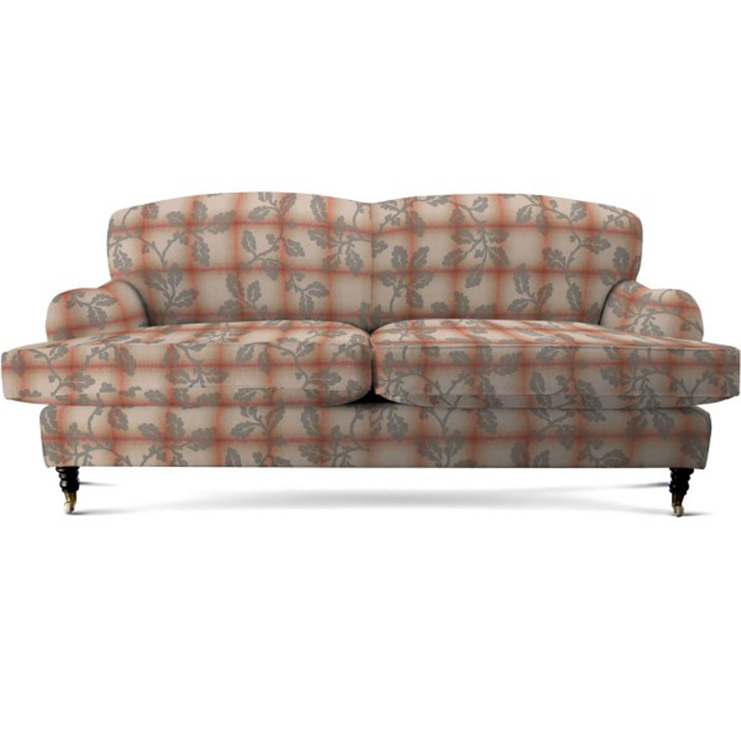 Фото Ткань портьерная с рисунком - Клетка - стиль Английский - Бежевая - Купить в Интернет-магазине