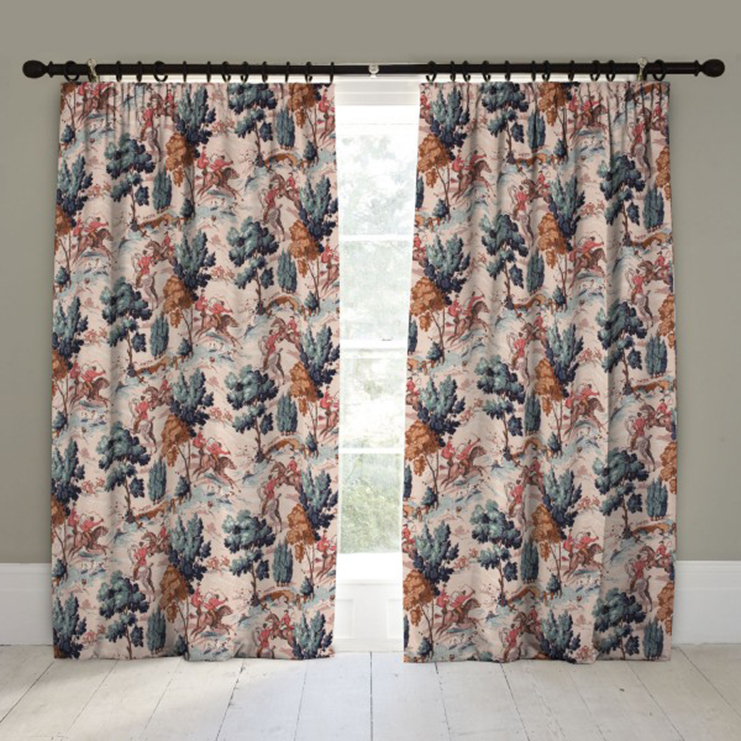 Фото Ткань портьерная с рисунком - Крупный декор - стиль Английский - Кремовый - Купить в Интернет-магазине