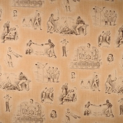 Фото Ткань портьерная с рисунком - Крупный декор - стиль Английский - Бежевый - Купить в Интернет-магазине