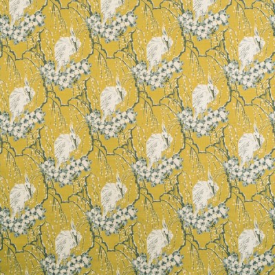 Фото Ткань портьерная с рисунком - Крупный декор - стиль Английский - Желтый - Купить в Интернет-магазине