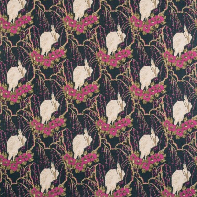 Фото Ткань портьерная с рисунком - Крупный декор - стиль Английский - Черный - Купить в Интернет-магазине