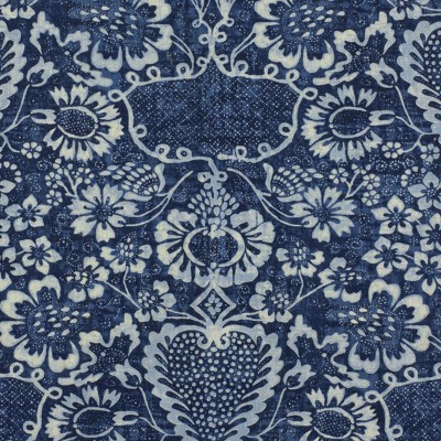 Фото Ткань портьерная с рисунком - Дамаск - стиль Американский - Синий - Купить в Интернет-магазине