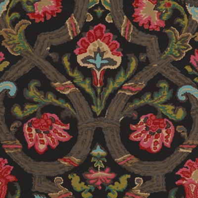 Фото Ткань портьерная с рисунком - Орнамент - стиль Американский - Черный - Купить в Интернет-магазине