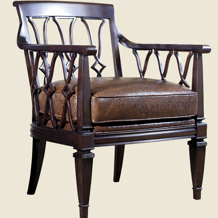 Фото Кресло на деревянной раме - стиль Колониальный - Для гостиной - Купить в Интернет-магазине