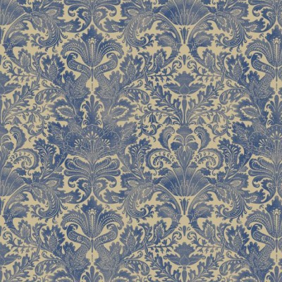 Фото Ткань портьерная с рисунком - Дамаск - стиль Английский - Синий - Купить в Интернет-магазине