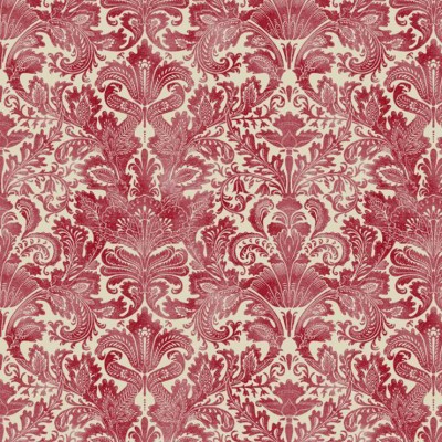 Фото Ткань портьерная с рисунком - Дамаск - стиль Английский - Красный - Купить в Интернет-магазине