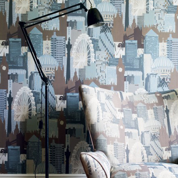 Фото Обои с рисунком - Крупный декор - стиль Английская классика - Серые - Купить в Интернет-магазине