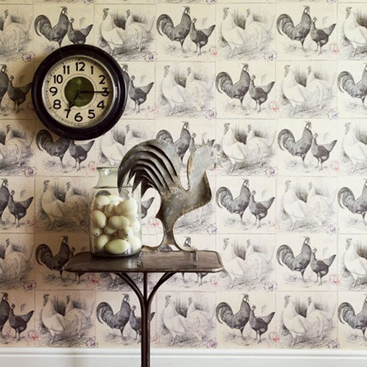 Фото Обои с рисунком - Крупный декор - стиль Английская классика - Кремовые - Купить в Интернет-магазине