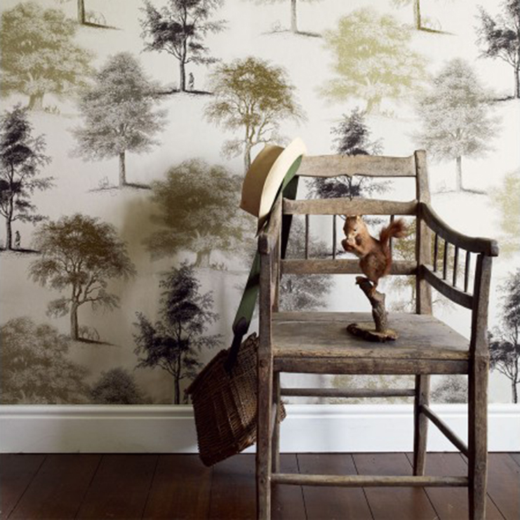 Фото Обои с рисунком - Крупный декор - стиль Английская классика - Кремовые - Купить в Интернет-магазине