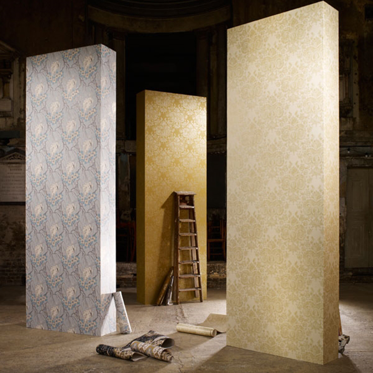 Фото Обои с рисунком - Дамаск - стиль Английская классика - Синие - Купить в Интернет-магазине