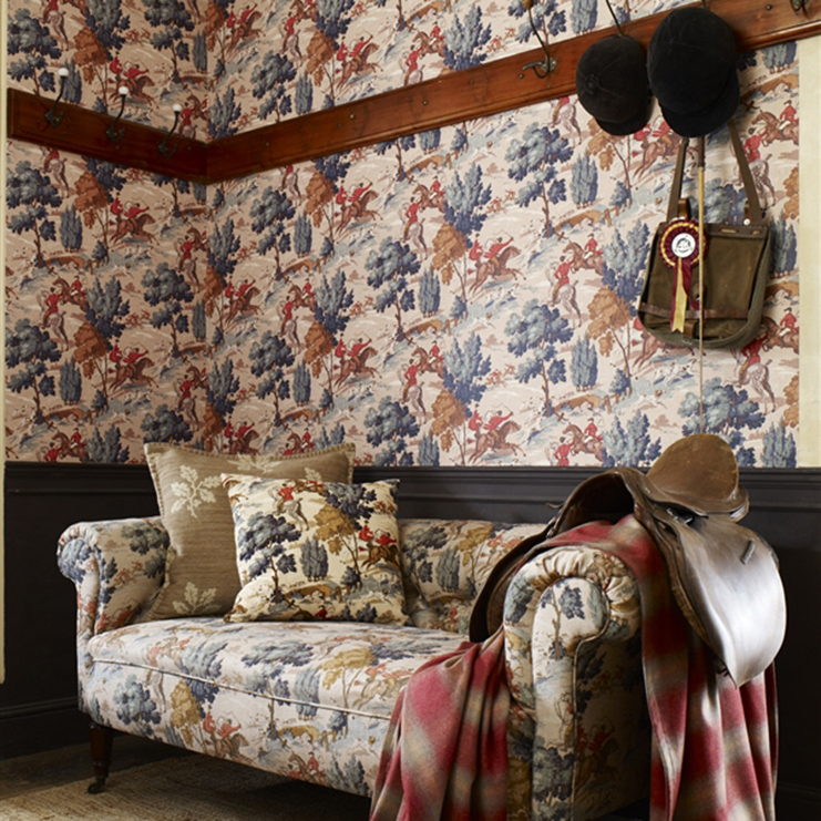 Фото Обои с рисунком - Крупный декор - стиль Английская классика - Бежевые - Купить в Интернет-магазине