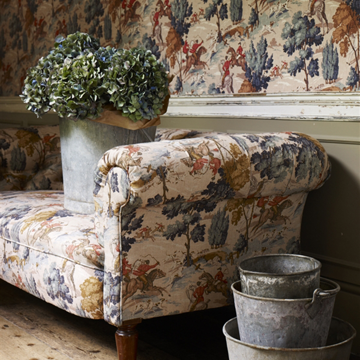 Фото Обои с рисунком - Крупный декор - стиль Английская классика - Бежевые - Купить в Интернет-магазине