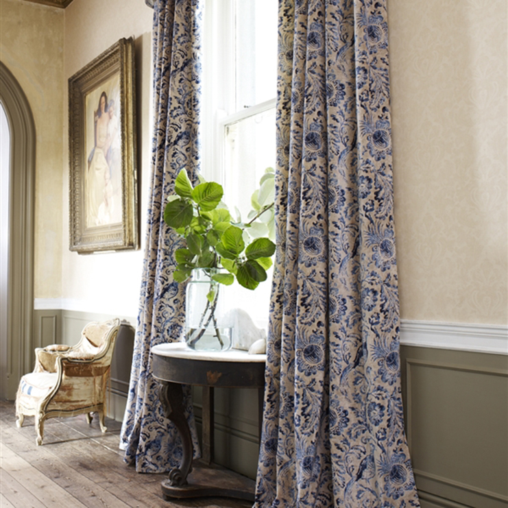 Фото Ткань портьерная с рисунком - Туаль - стиль Английский - Кремовая - Купить в Интернет-магазине