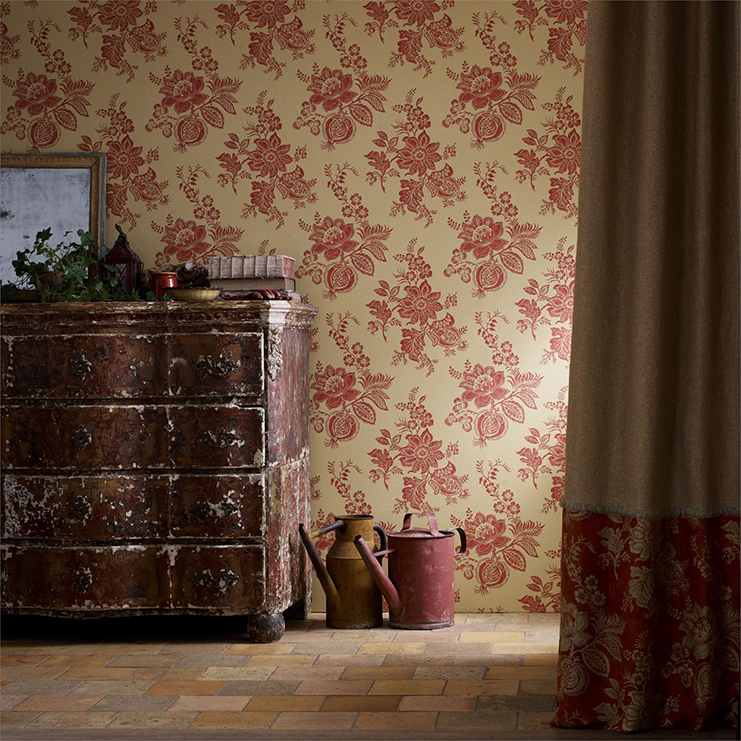 Фото Обои с рисунком - Цветы - стиль Английская классика - Бежевые - Купить в Интернет-магазине