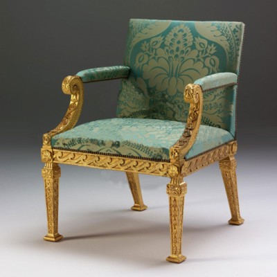 Фото Кресло на деревянной раме - стиль Английская классика - Для гостиной - Купить в Интернет-магазине