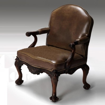 Фото Кресло на деревянной раме - стиль Английская классика - Для кабинета - Купить в Интернет-магазине