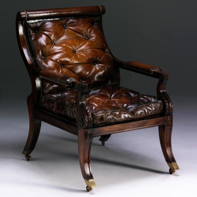 Фото Кресло на деревянной раме - стиль Английская классика - Для кабинета - Купить в Интернет-магазине