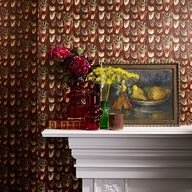 Фото Обои с рисунком - Анималистический принт - стиль Английская классика - Коричневые - Купить в Интернет-магазине Фото Обои с рисунком - Анималистический принт - стиль Английская классика - Коричневые - Купить в Интернет-магазине