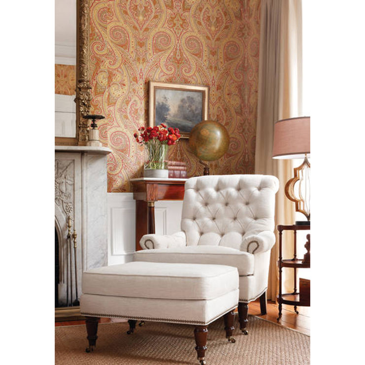 Фото Обои с рисунком - Пейсли - стиль Американский - Красные - Купить в Интернет-магазине