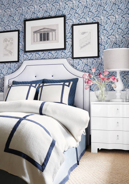 Фото Обои с рисунком - Пейсли - стиль Американский - Синие - Купить в Интернет-магазине Фото Обои с рисунком - Пейсли - стиль Американский - Синие - Купить в Интернет-магазине