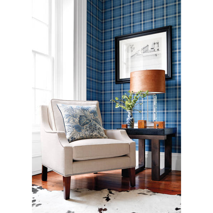 Фото Обои с рисунком - Клетка - стиль Американский - Красные - Купить в Интернет-магазине