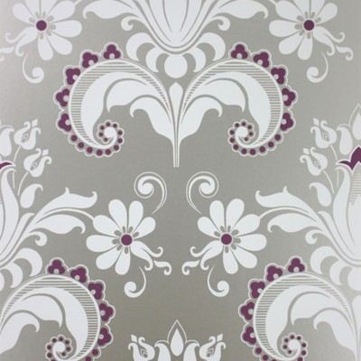 Фото Обои с рисунком - Дамаск - стиль Современных дизайнеров - Серые - Купить в Интернет-магазине