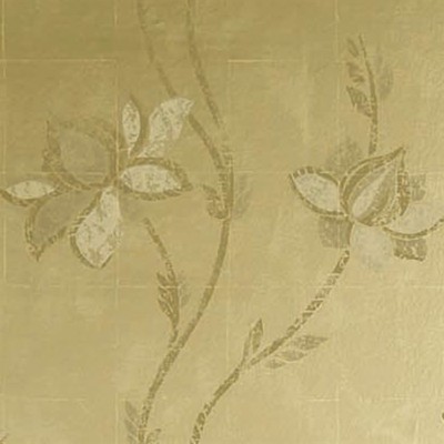Фото Обои с рисунком - Цветы - стиль Современных дизайнеров - Золотые - Купить в Интернет-магазине